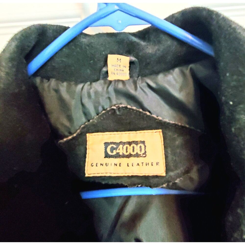 G4000 Genuine Leather Black Suede Fringed Motorcycle Jacket Waist Length Size M - Picture 7 of 12